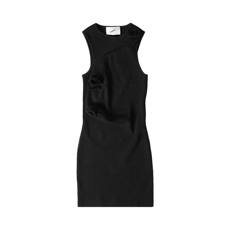 

Платье Coperni Asymmetric Flower Knit Mini Dress, черный