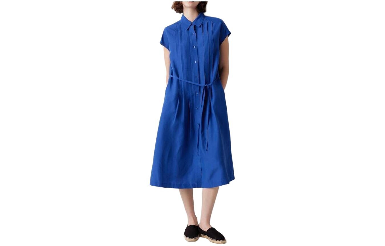 

Платье-рубашка из льна UNIQLO, синий