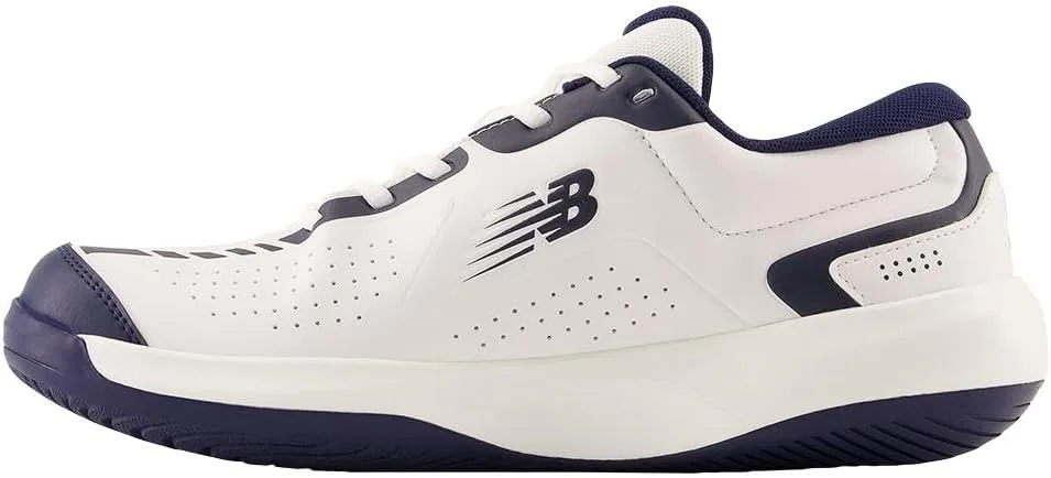 Мужские теннисные кроссовки New Balance 696 V5 для занятий спортом на открытом воздухе, белый/темно-синий — фото 3