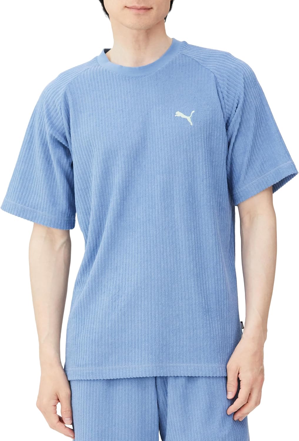 

Мужская повседневная футболка PUMA, свободный крой, летняя футболка из ворсистой ткани (680677), синий