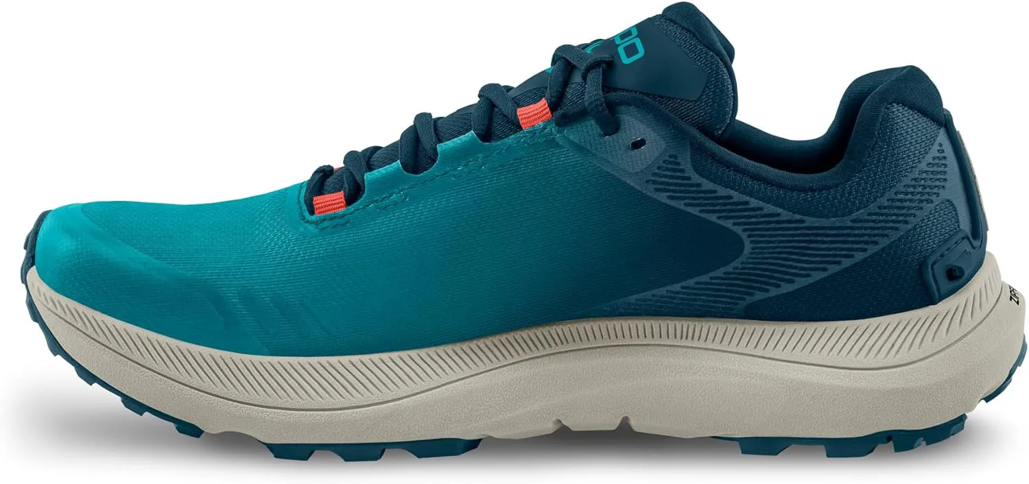 Мужские беговые кроссовки Topo Athletic MT-5 - удобные, легкие, с амортизацией, прочные, с падением 5 мм, шнуровка, для трейлового бега, синий/красный — фото 2