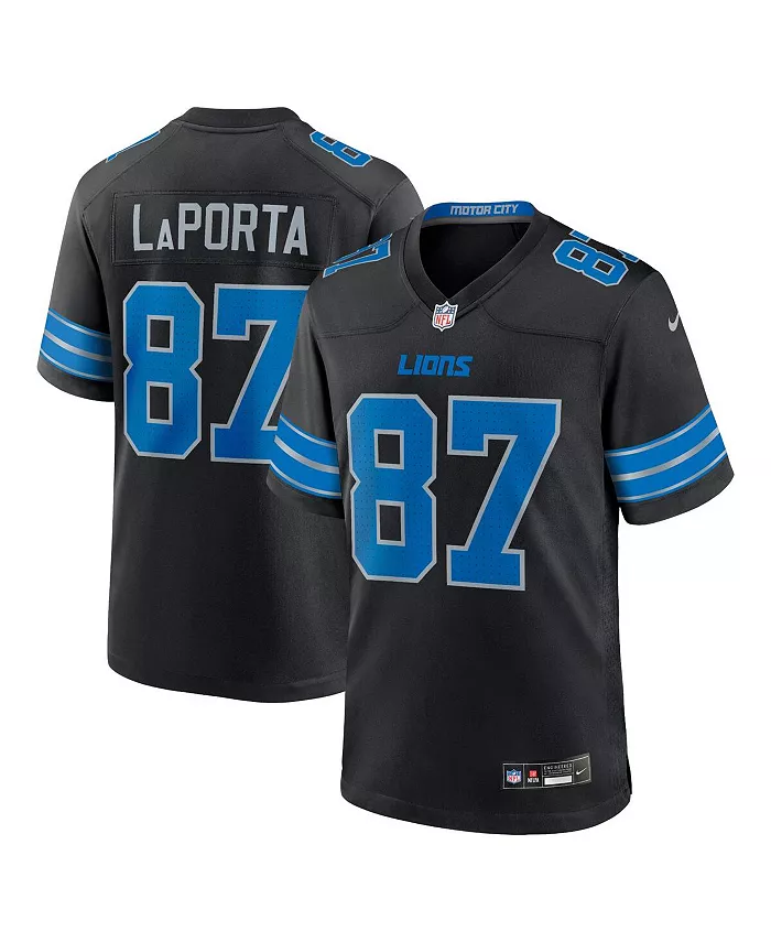 

Мужская игровая футболка Sam LaPorta Detroit Lions Nike, черный