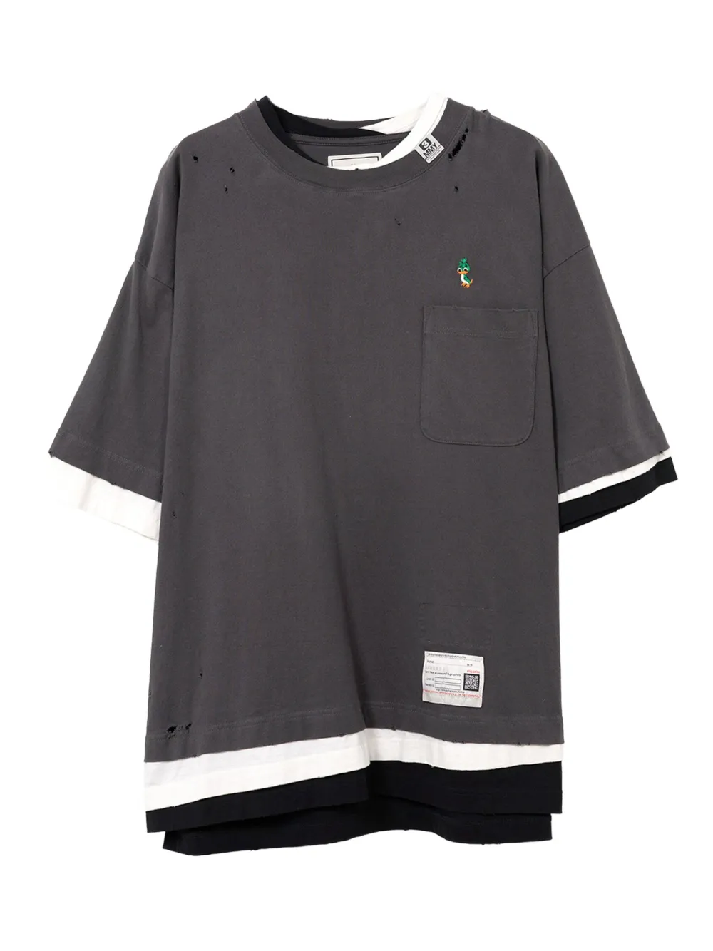 

Футболка с карманом Maison Mihara Yasuhiro, серый