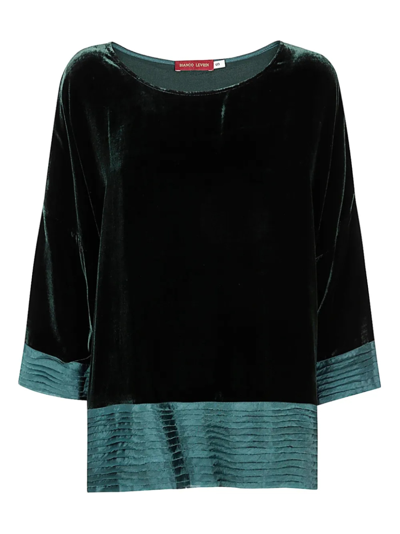 

Топ Bianco Levrin velvet pleated-hem top, зеленый
