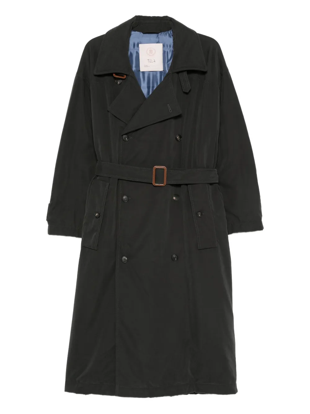 

Двубортное пальто с поясом Tela, черный