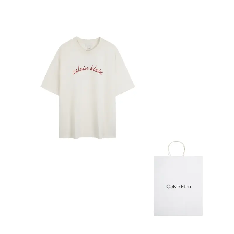 

Футболка с принтом Script logo Calvin Klein, слоновая кость, Бежевый, Футболка с принтом Script logo Calvin Klein, слоновая кость