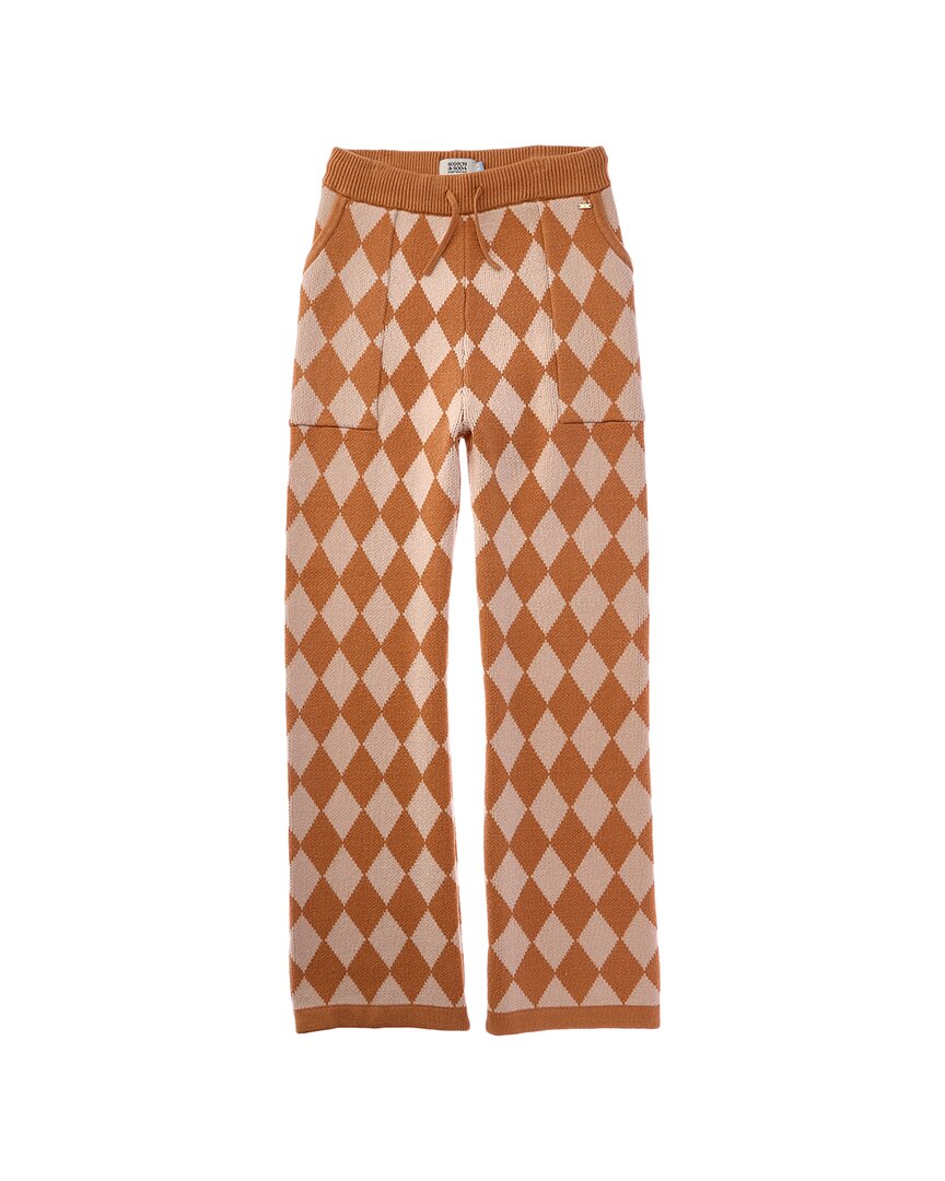

Шотландка клетчатые вязаные брюки прямого кроя SCOTCH & SODA, коричневый