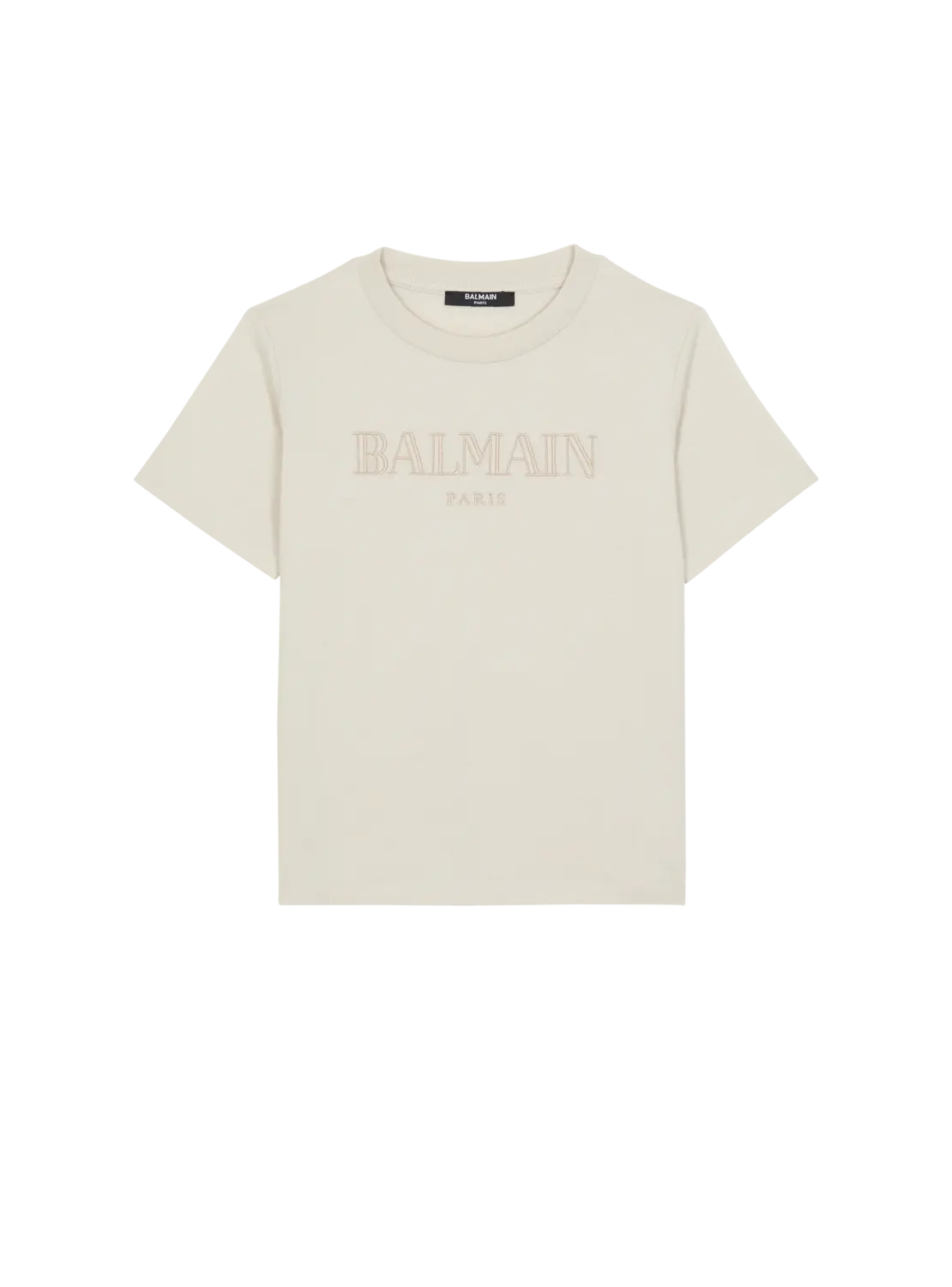 

Винтажная футболка Balmain с вышивкой, бежевый