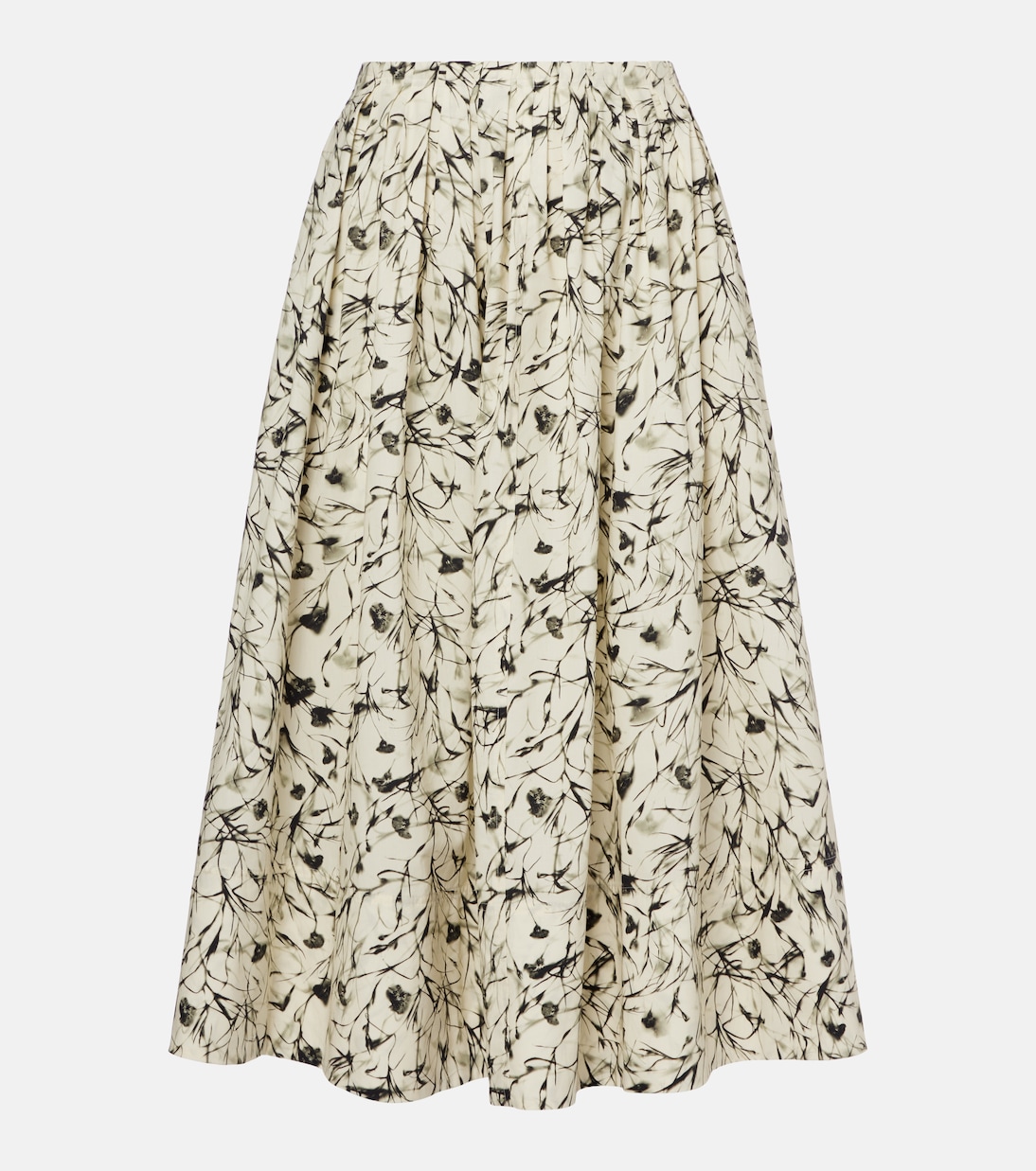 

Юбка миди из хлопкового поплина White Label Austin Proenza Schouler, Light Butter/Black