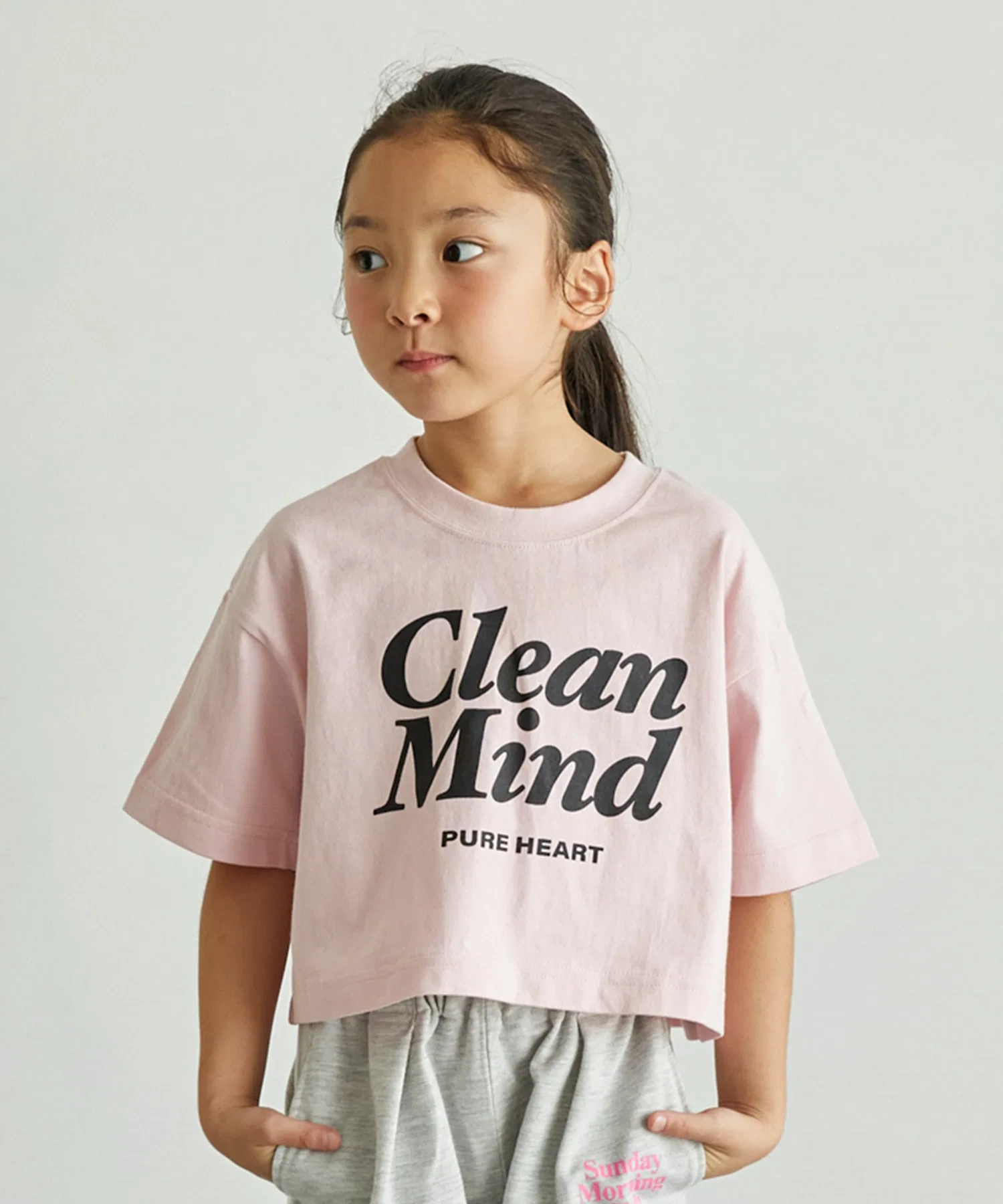 Детская футболка undeny Clean Mind короткая розовая