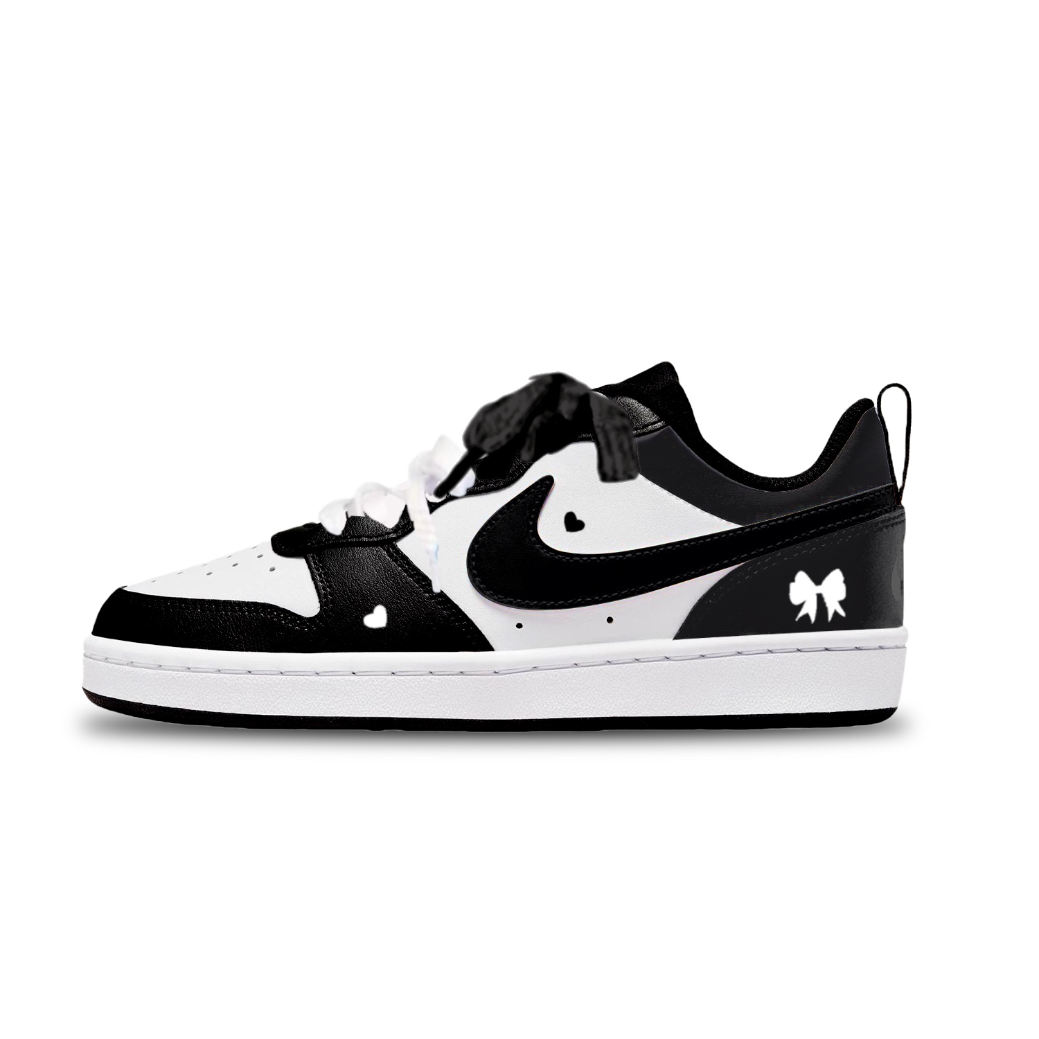 

Nike Court Borough Black Heart Knot Low top детские скейтерские кроссовки Black Unisex