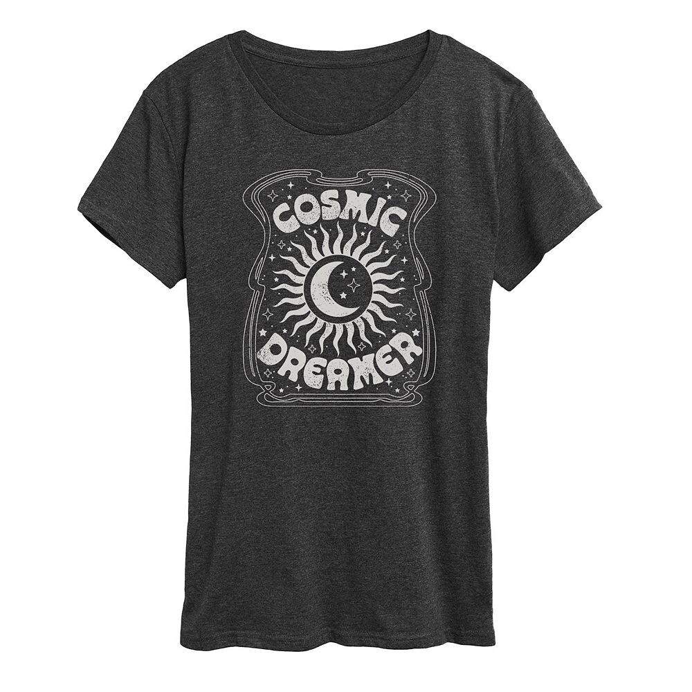 

Женская футболка с рисунком Cosmic Dreamer, цвет Heather Charcoal