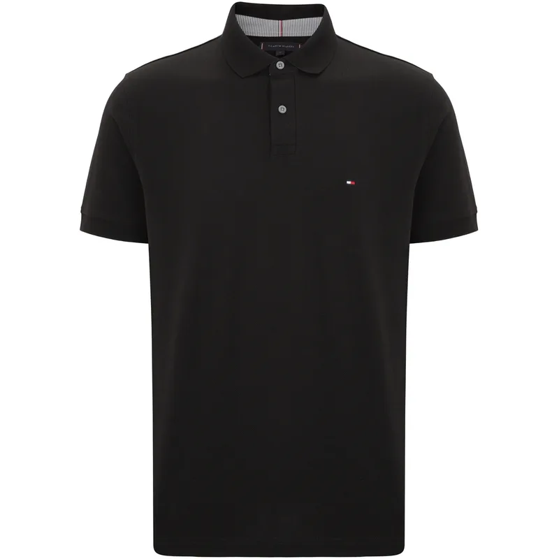 Tommy Hilfiger Футболка-поло мужская 1985 с коротким рукавом, элегантная черная