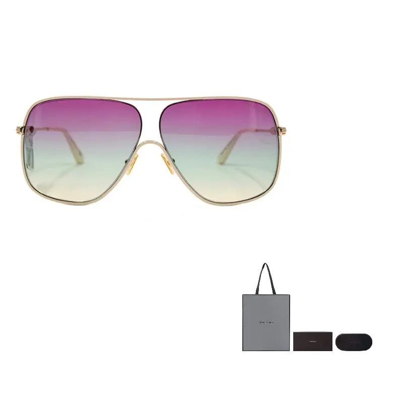 

TOM FORD Авиаторские солнцезащитные очки унисекс белые, White Gold