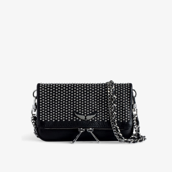 

Кожаный клатч Rock с нано-шипами Zadig&Voltaire, цвет noir