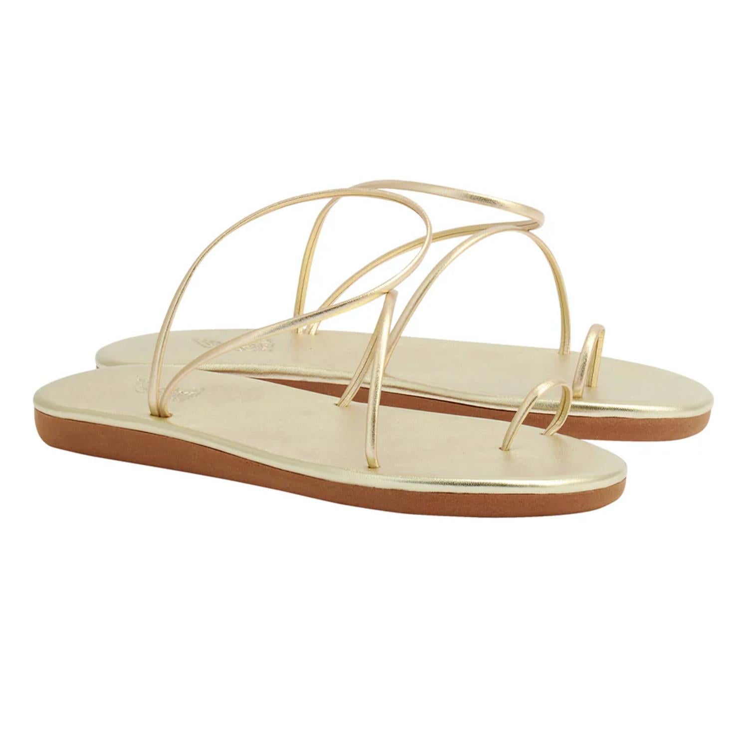 Женские сандалии Kansiz с анатомической стелькой в платиновом цвете Ancient Greek Sandals, платиновый