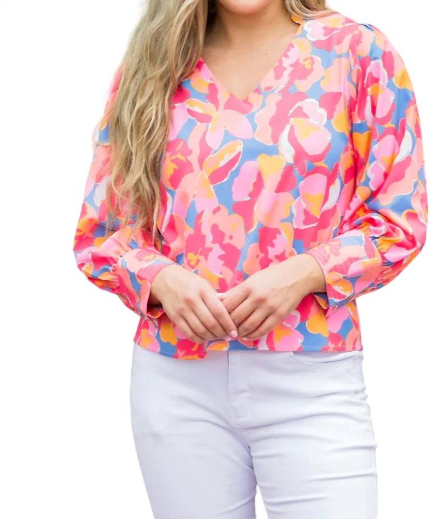 

Jordan Топ в цвете Falling Poppies Coral MICHELLE MCDOWELL