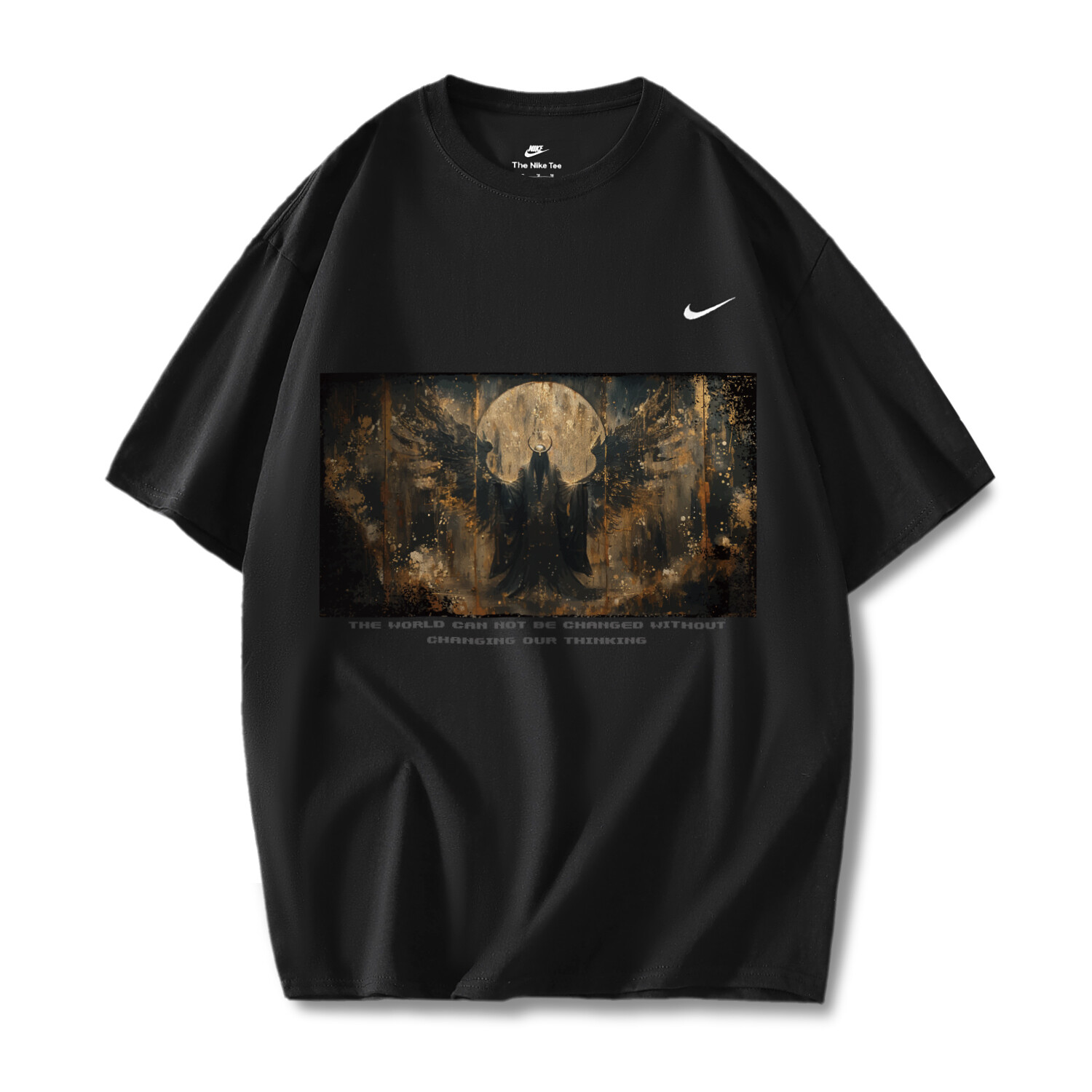 

Футболка унисекс черная с коротким рукавом Dark Angel Nike, черный