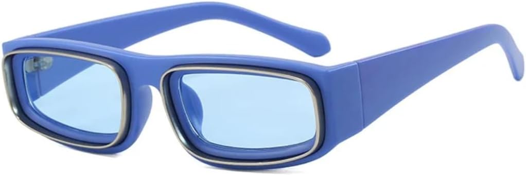 

Солнцезащитные очки для мужчин и женщин - защита UV400 - леопардовый принт, маленькая оправа, цветные линзы, для занятий спортом на открытом воздухе и вождения DSVIGF, Blue