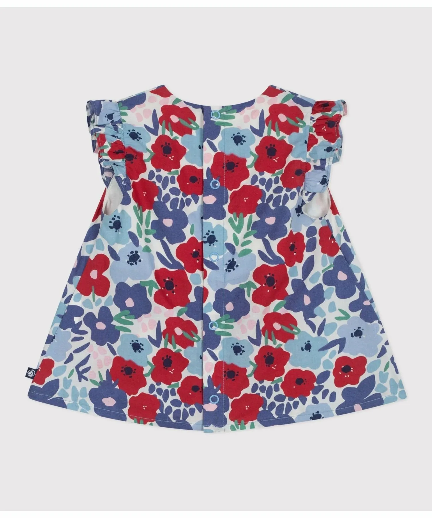 Блузка с короткими рукавами и цветочным принтом PETIT BATEAU, Off-white/multicolor — фото 2