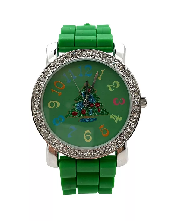 

Женские часы с силиконовым ремешком и зеленой тематикой «Счастливого Рождества» Olivia Pratt, green