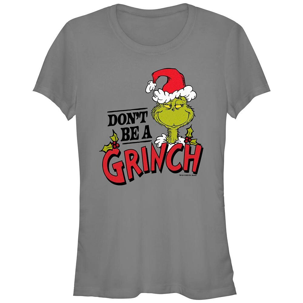 

Детская футболка с рисунком «Доктор Сьюз» Don’t Be A Grinch, цвет Charcoal