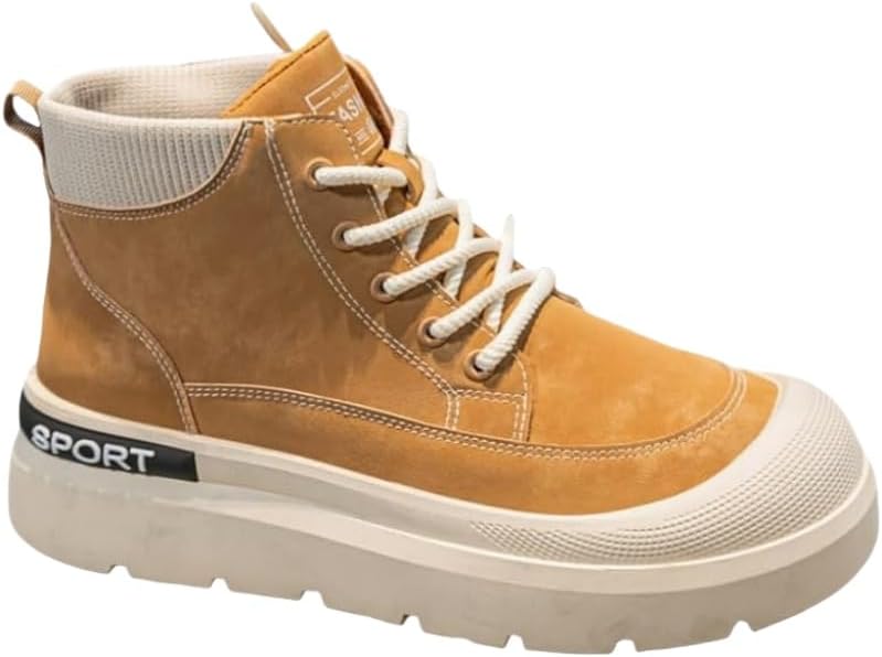 

Мужские ретро кроссовки на высокой подошве с шнуровкой и толстой подошвой из спортивного текстиля - для улицы, повседневной носки и путешествий Fmshi, желтый