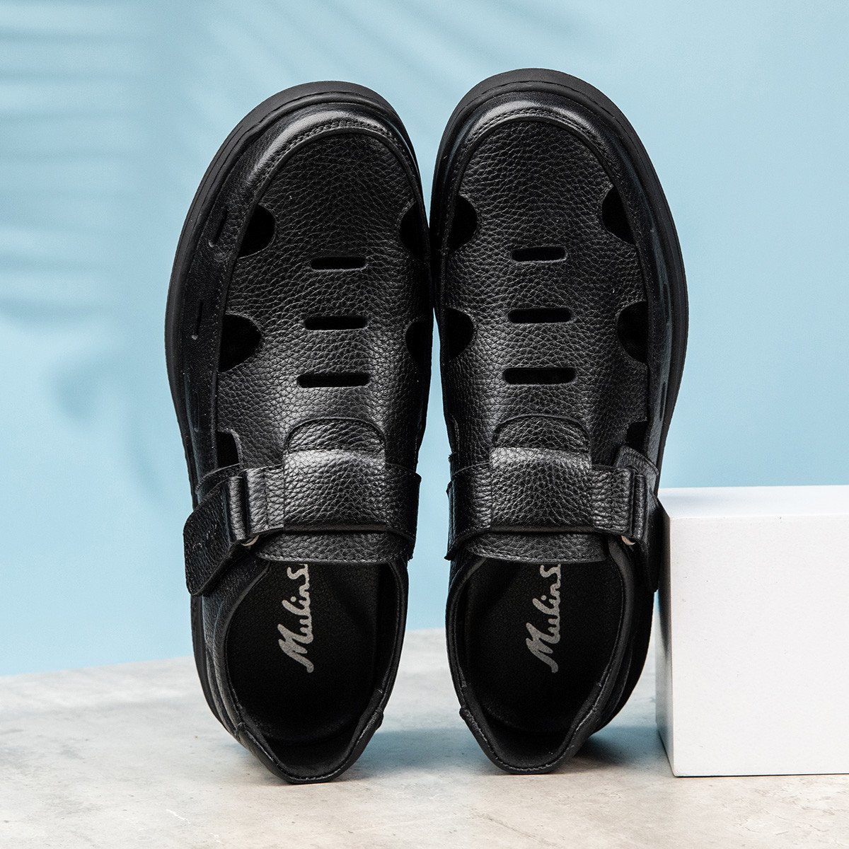 Mulinsen Мужские повседневные кроссовки Low Top черные, цвет Black — фото 4