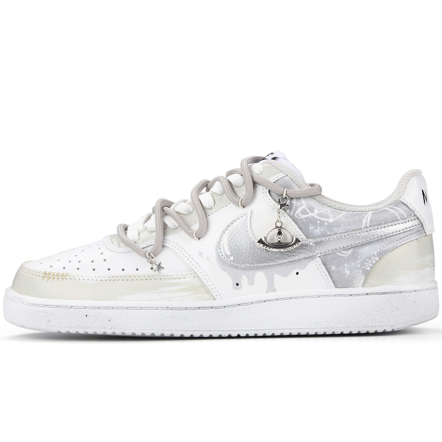 

Кроссовки Nike Court Vision 1 Skateboarding Shoes Men Low-top White/Silver, белый