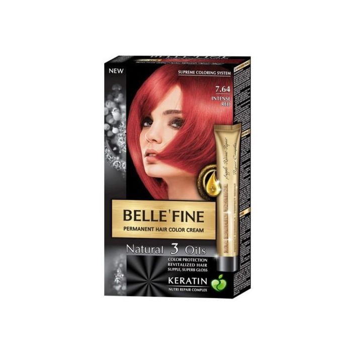 

Краска для волос Tinte Capilar Keratin Bellefine, 7.64 Rojo Intenso