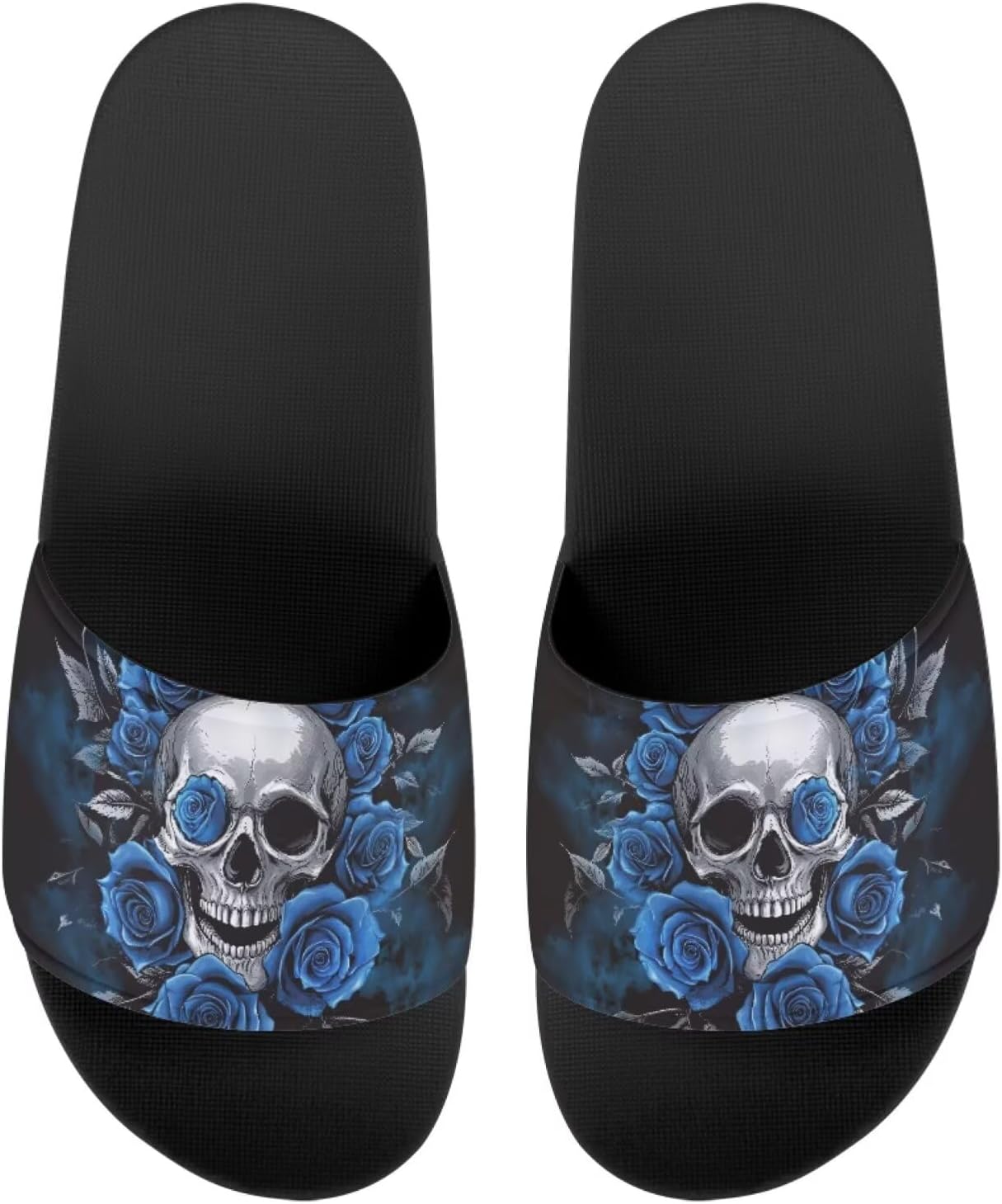 

Женские шлепанцы GETELINSENG с принтом черепа на День мертвых, летние домашние тапочки с нескользящей подошвой, тапочки на носок для дома и улицы, синий