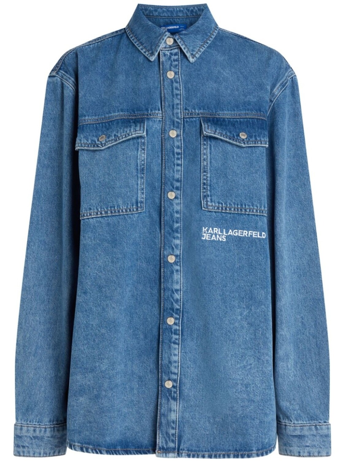 

Рубашка с вышитым логотипом Karl Lagerfeld Jeans, синий