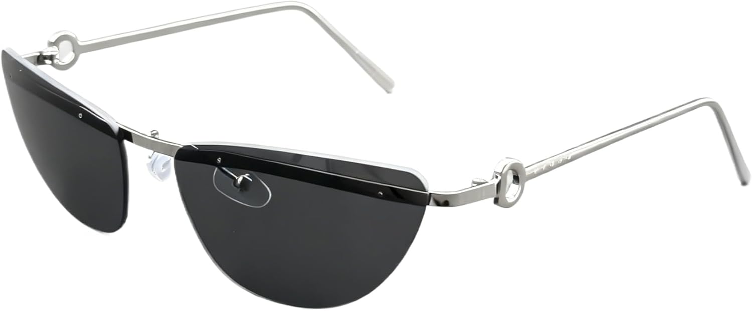 

Женские солнцезащитные очки-«кошачий глаз» без оправы — металлическая оправа с декоративным кольцом, тонированные линзы с защитой от УФ-излучения ENSARJOE, Gold/Brown Blue