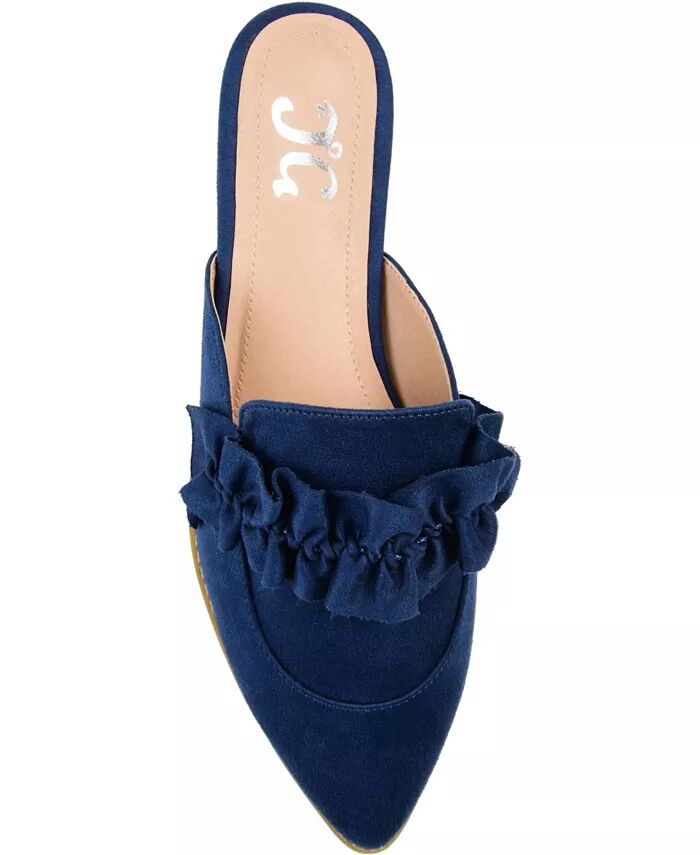 Женские мюли Kessie Ruffle с острым носком без застежек Journee Collection, синий — фото 4