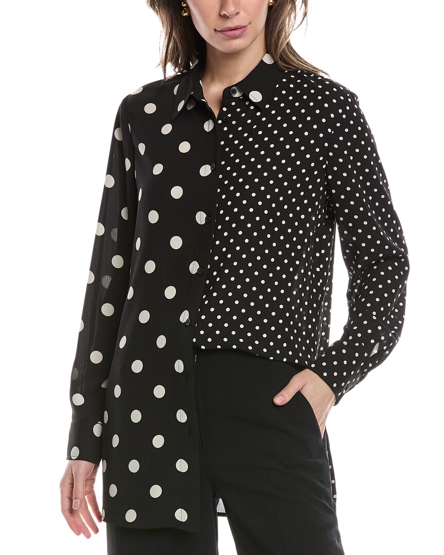 

Контрастная блузка Anne Klein, черный