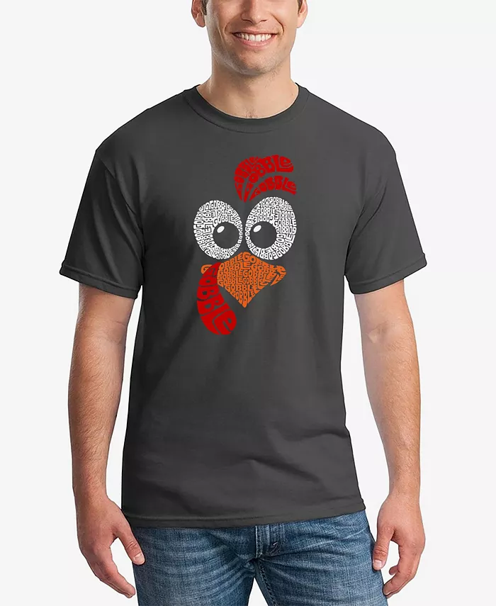 

Мужская футболка с принтом "Turkey Face Word Art" LA Pop Art, серый