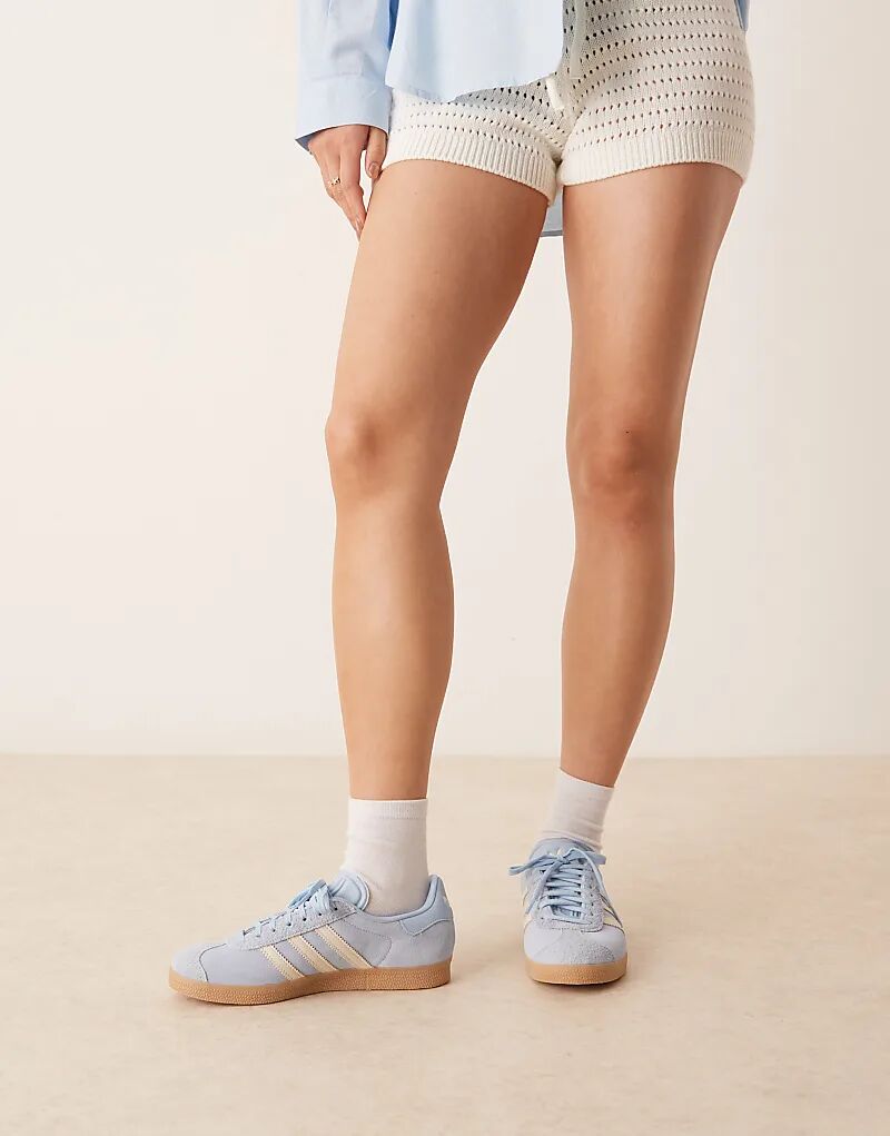 Кроссовки adidas Originals Gazelle синего и кремового цветов — фото 3