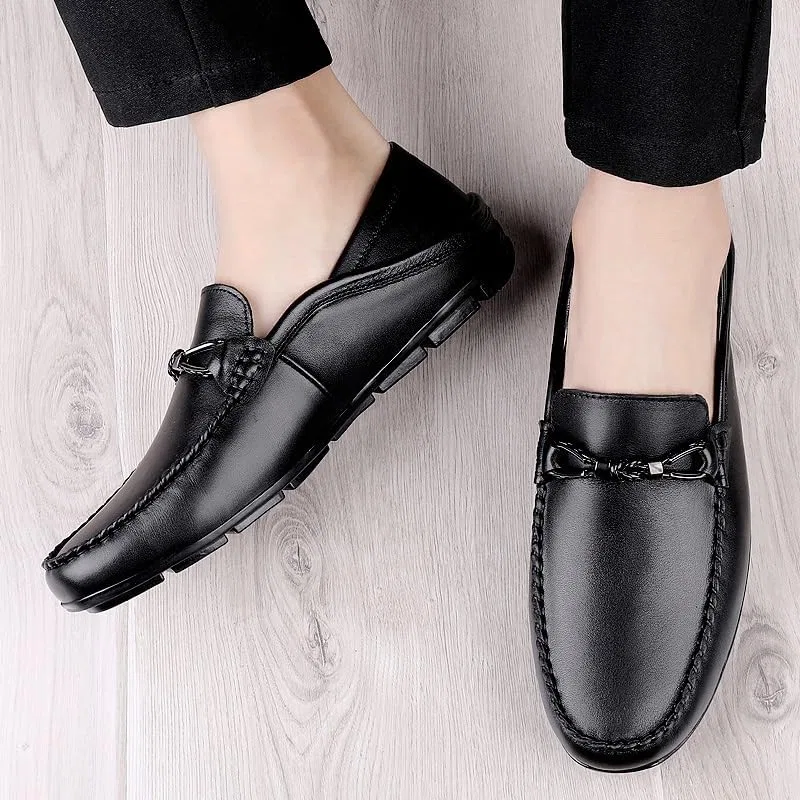 Лоферы кожаные Mens Loafers Shoe, черный PUGHGAETZF — фото 2