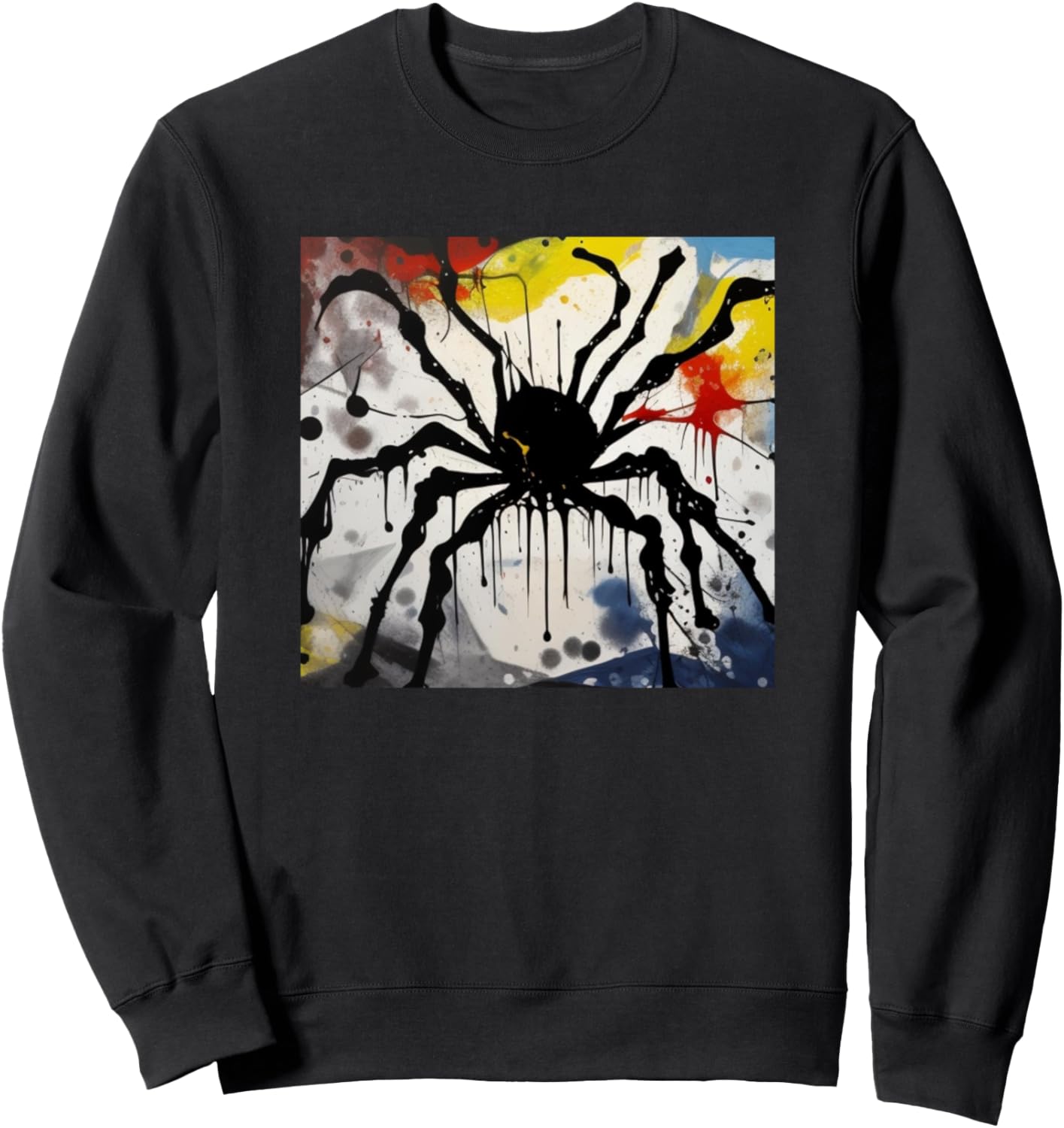 

Толстовка с красочным силуэтом паука для любителей пауков Spider Art + Merch Men Women Kids Boys Girls Gift, черный