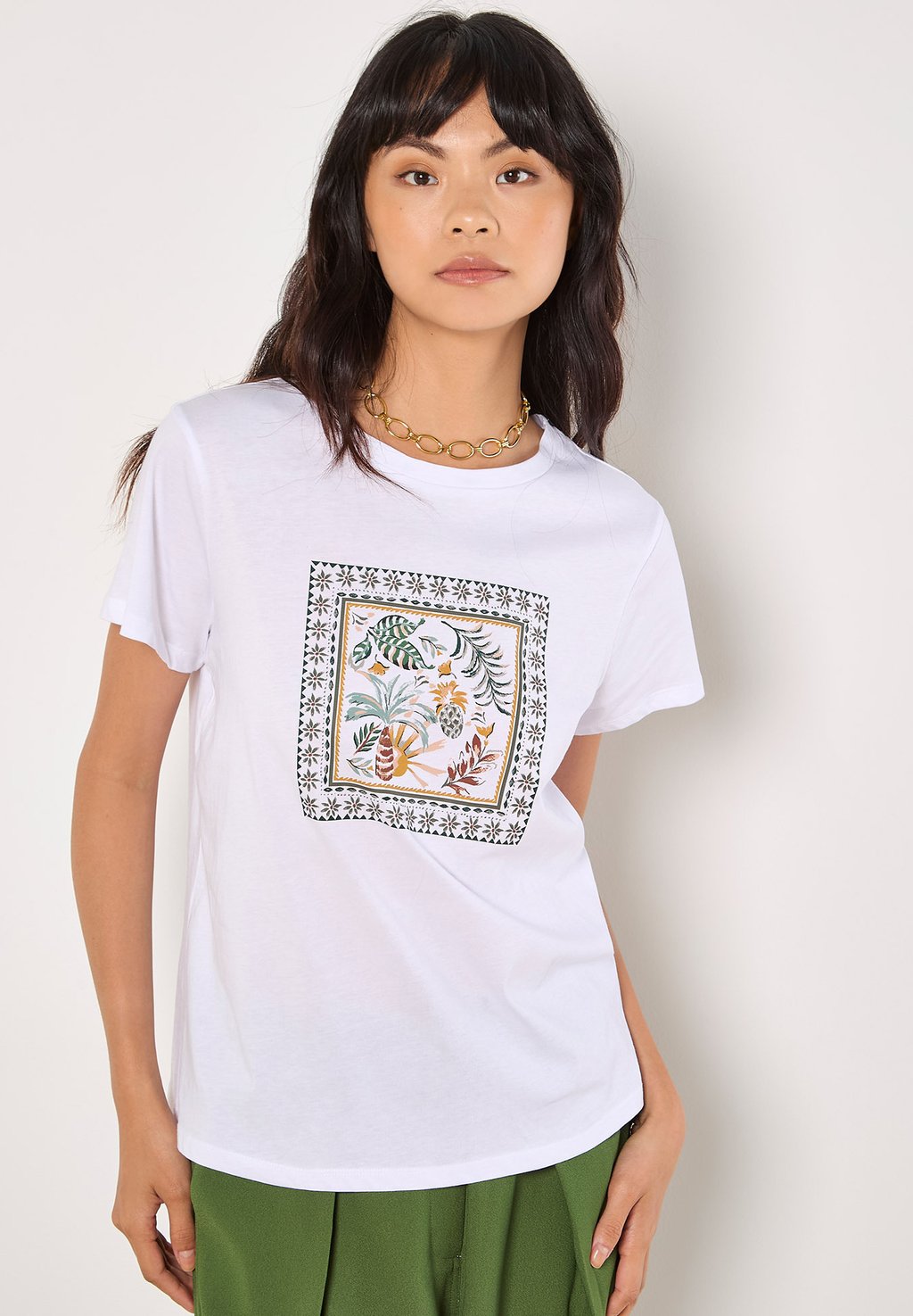 

Футболка с принтом TROPICAL PLACEMENT Apricot, белый