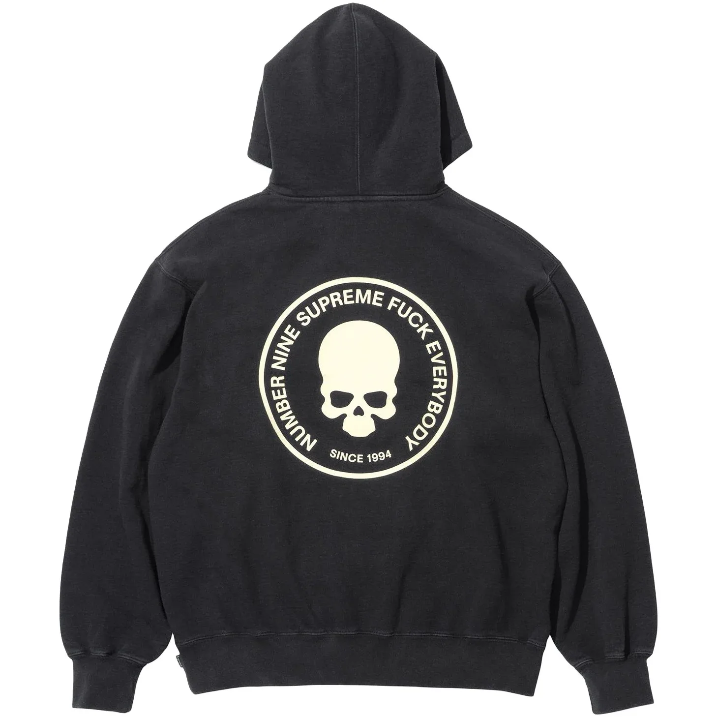 Толстовка с капюшоном NumberNine FW25 WEEK16 Unisex Supreme, черный