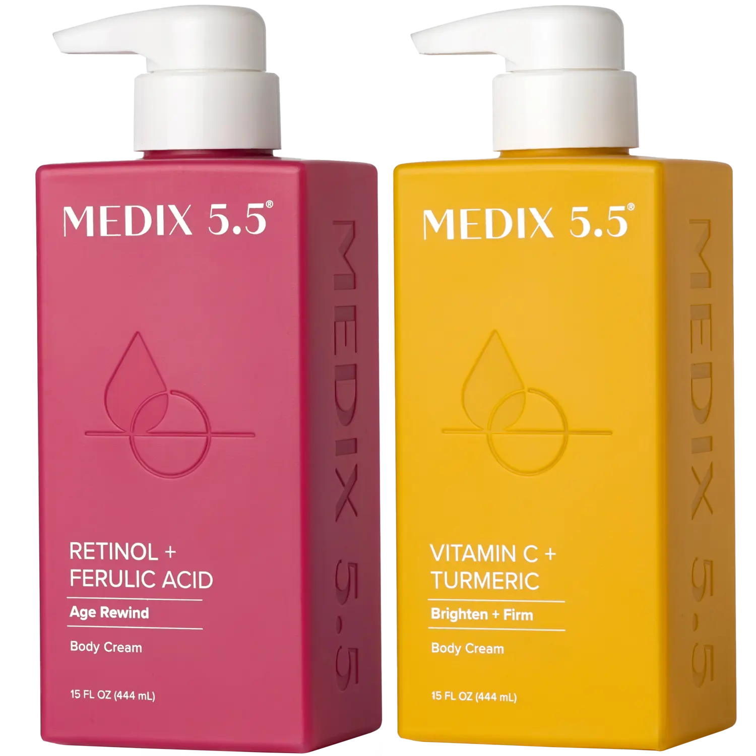 

Набор из 2 предметов: лосьон для тела с ретинолом и увлажняющий крем для тела с витамином С. Medix 5.5