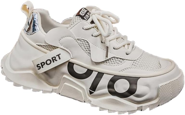 

Мужские дышащие спортивные кроссовки с толстой подошвой и вставками- легкая амортизация и комфорт на весь день Hoalox, бежевый