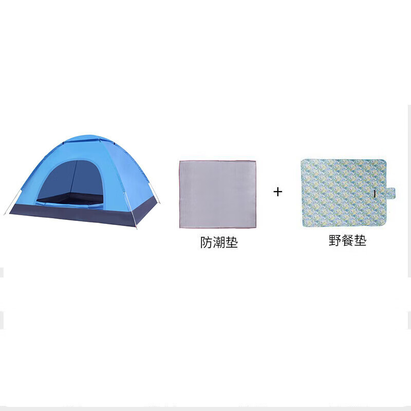 

Палатка Jingxin, счет 2, синяя, на 3-4 человека, двойная дверь с окном