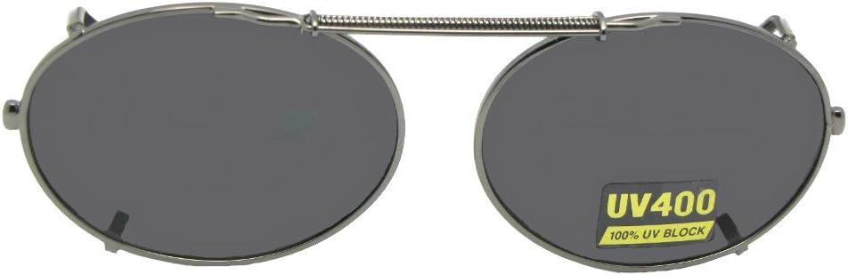 

Овальные неполяризованные солнцезащитные очки-клипсы для ношения поверх обычных очков – овальная форма для крепления к овальным очкам Sunglass Rage, Pewter Frame-non Polarized Gray Lens