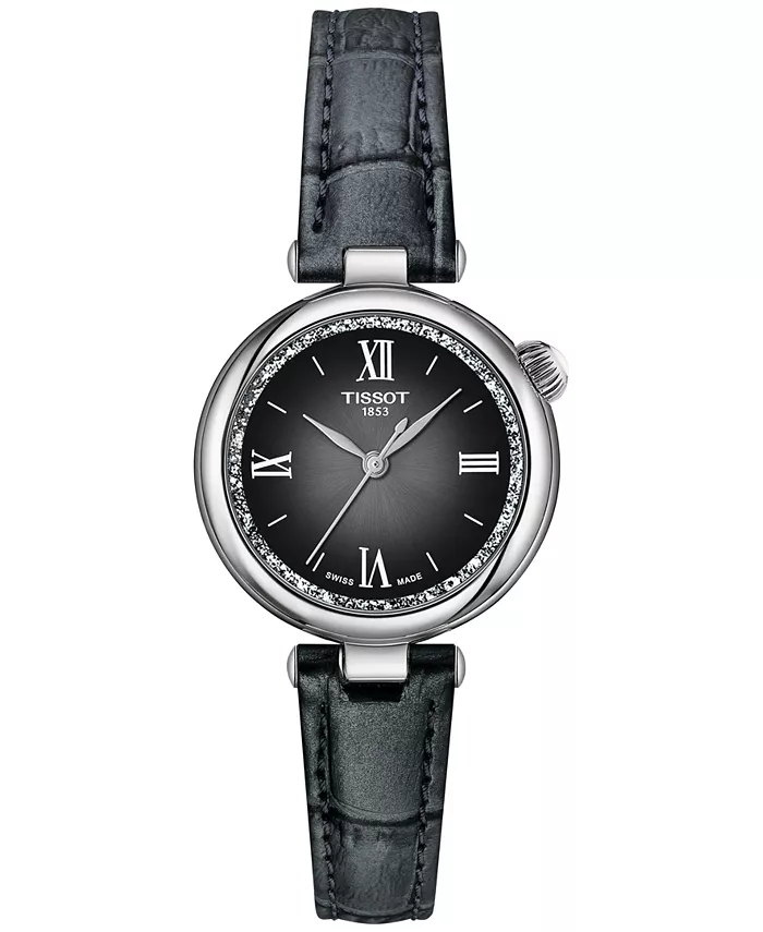 

Женские часы Swiss Desir на черном кожаном ремешке, 28 мм Tissot