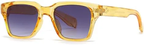 

Мужские солнцезащитные очки в квадратной оправе 2027 года с защитой от УФ-излучения UV400, летний стиль, модные женские солнцезащитные очки MTZJH, C4 Yellow Gray