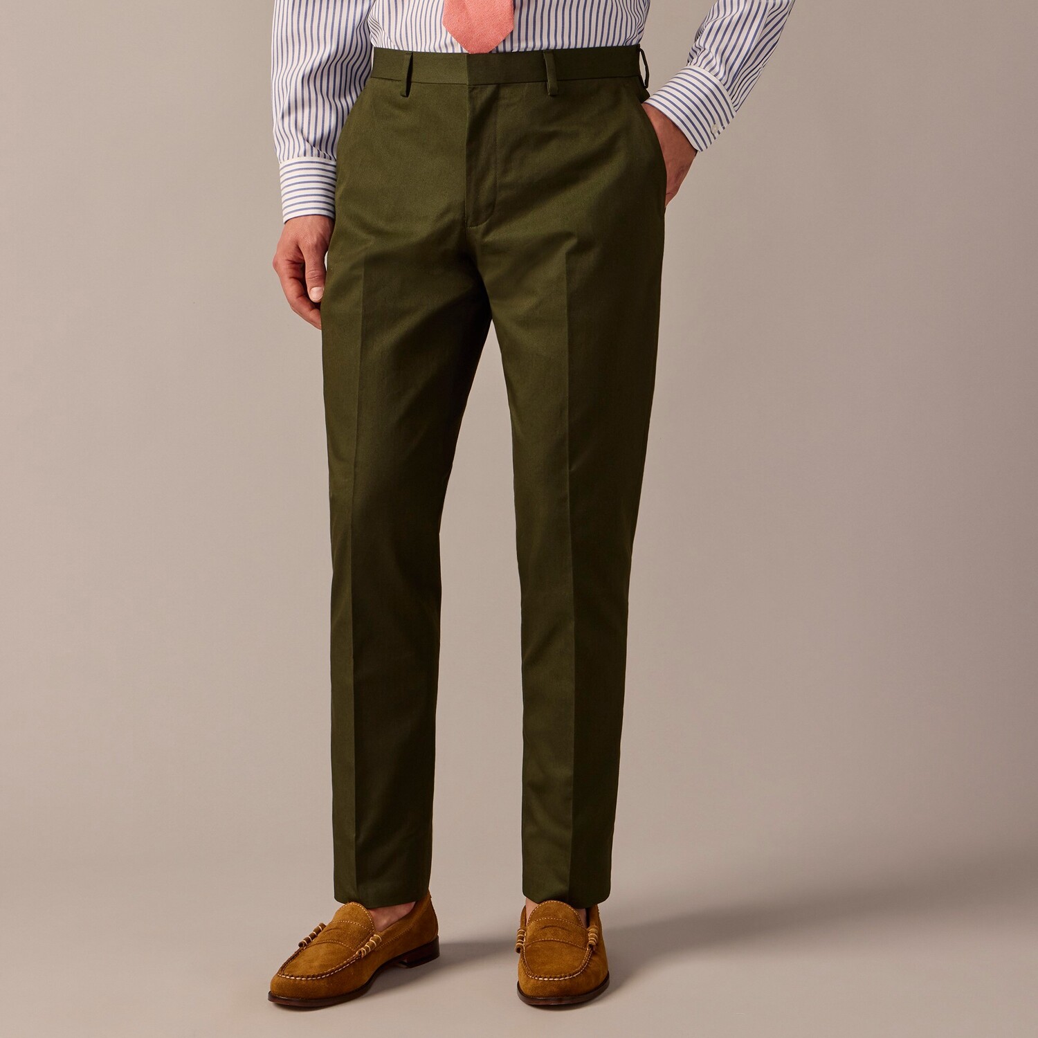 

Брюки Ludlow slim fit из итальянского чинос J.Crew, зеленый