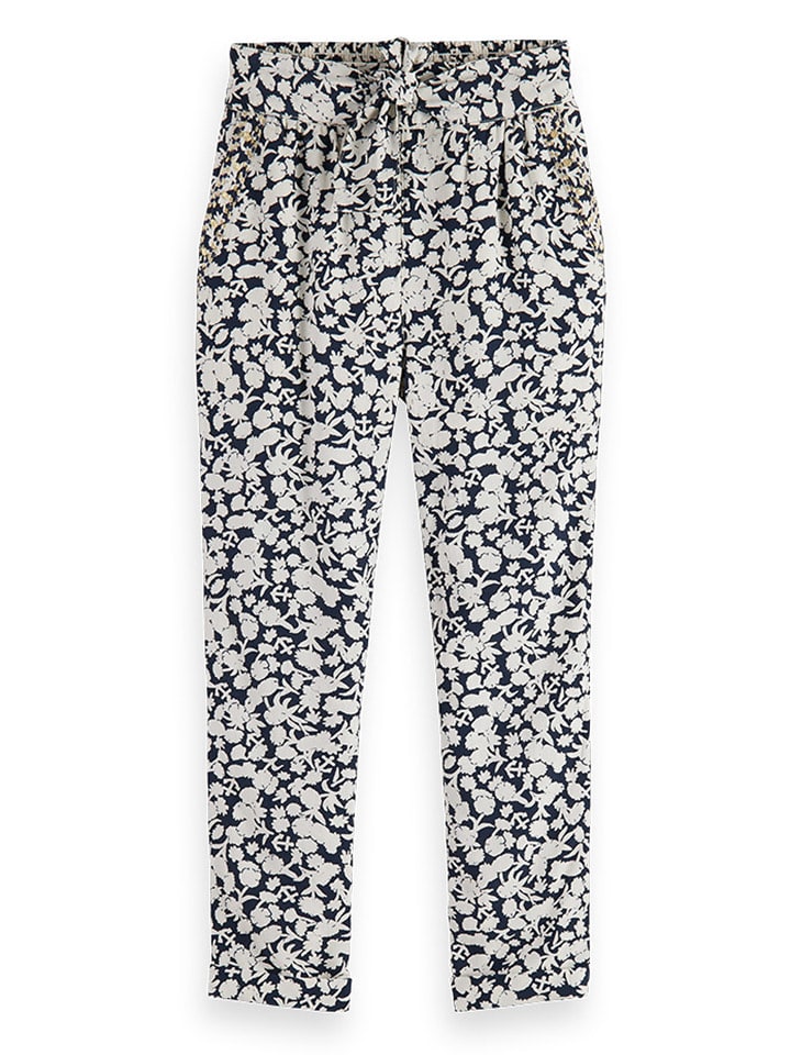 

Тканевые брюки Scotch & Soda, темно-синий/белый