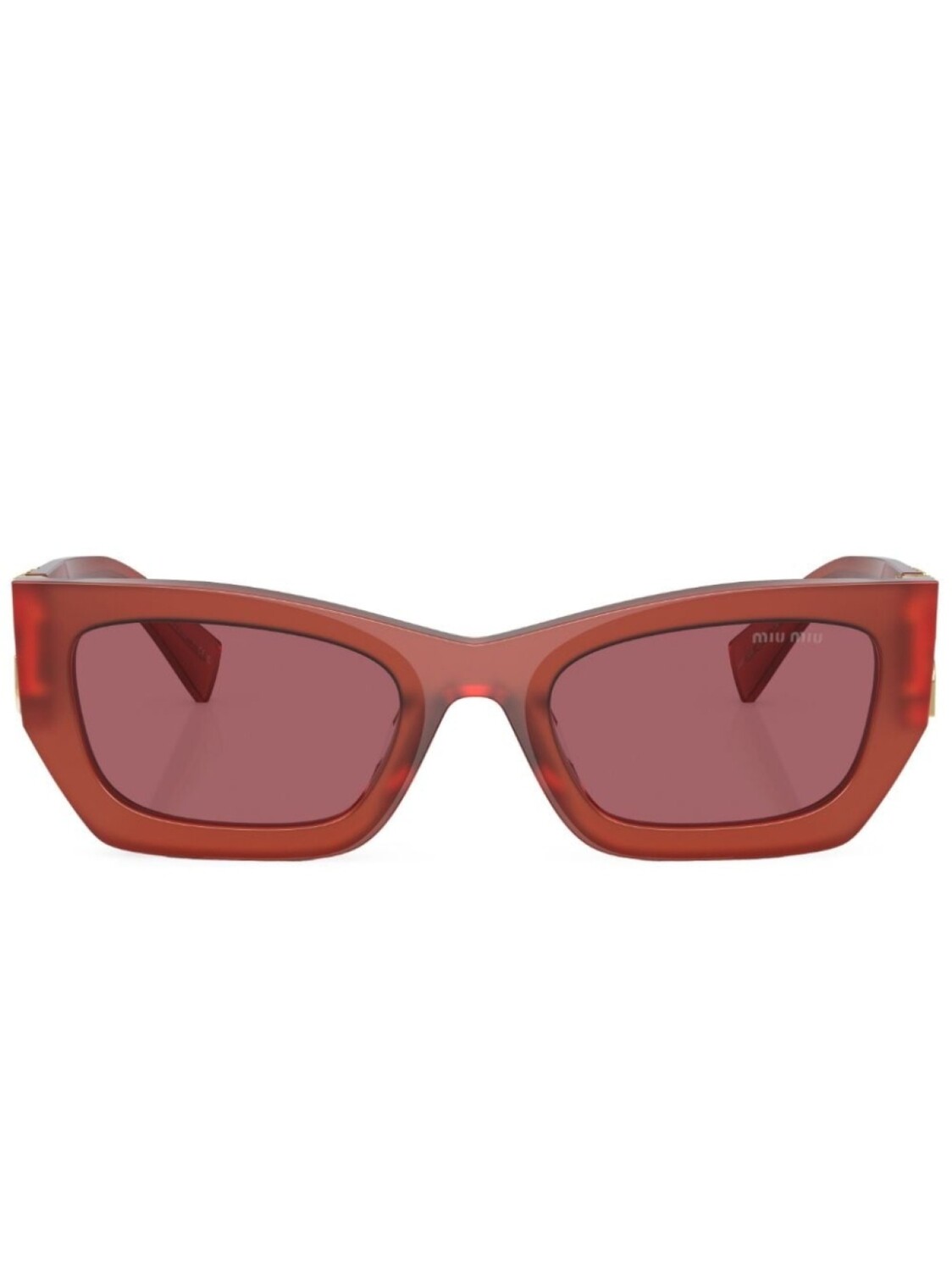

Miu Miu Eyewear солнцезащитные очки в прямоугольной оправе с логотипом, красный